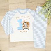 Personalised Kids Pyjamas-When I Wake Safari (Blue)