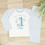 Personalised Kids Pyjamas-When I Wake Silly Goose (Blue)