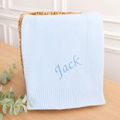 Knit Blue Blanket-Personalised image