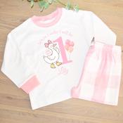 Personalised Kids Pyjamas-When I Wake Silly Goose (Pink) image