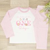 Personalised Kids Pyjamas-When I Wake Jungle Animals (Pink)