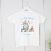 Personalised Starting School T-Shirt-School Bunny (Pink Or Blue) image