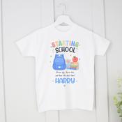 Personalised Starting School T-Shirt-School Teddy (Pink Or Blue) image
