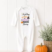 White Halloween Pumpkin Baby Grow-Hocus Pocus image