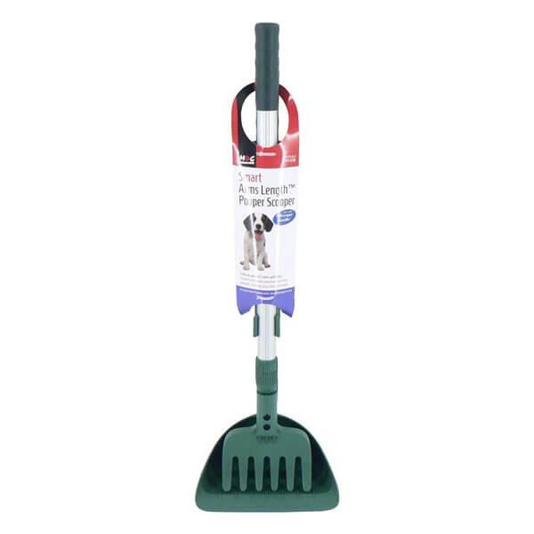 Arms Length Poop Scoop with Rake and Handle for Easy Pet Waste Cleanup