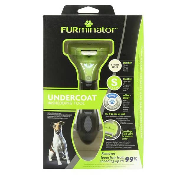 FURminator Short Hair Undercoat deShedding Tool for Small Dogs (Size S, 4.5-9 KG) with Curved Edge and Skin Guard, Reduces Shedding Up to 99%