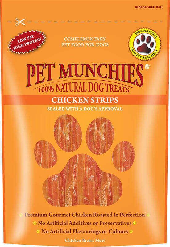 Pet Munchies Chicken Strips Size 90g 100% Natural Dog Treats No Artificial Additives or Preservatives