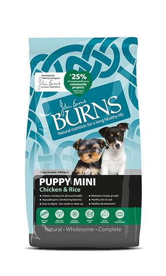 Burns Puppy Mini Chicken & Rice 2kg Dog Food - Holistic Nutrition, Hypoallergenic