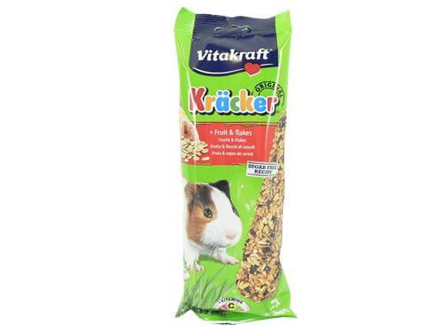 Vitakraft Fruit & Flakes Guinea Pig Treat Sticks - Sugar Free Recipe with Seeds, Vitamins, Minerals, Fruits, Cereal - Image Features: Fruit, Flakes, Seeds, Guinea Pig, Stick, Sugar Free Recipe, Vitamin C
