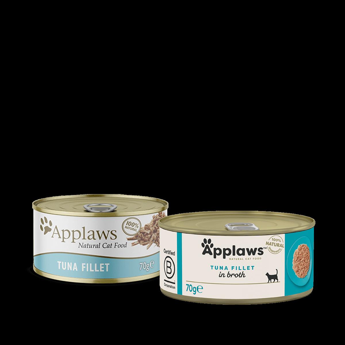 Applaws Tuna Fillet Cat Food Tin 70g - 100% Natural, High Quality Protein, No Additives