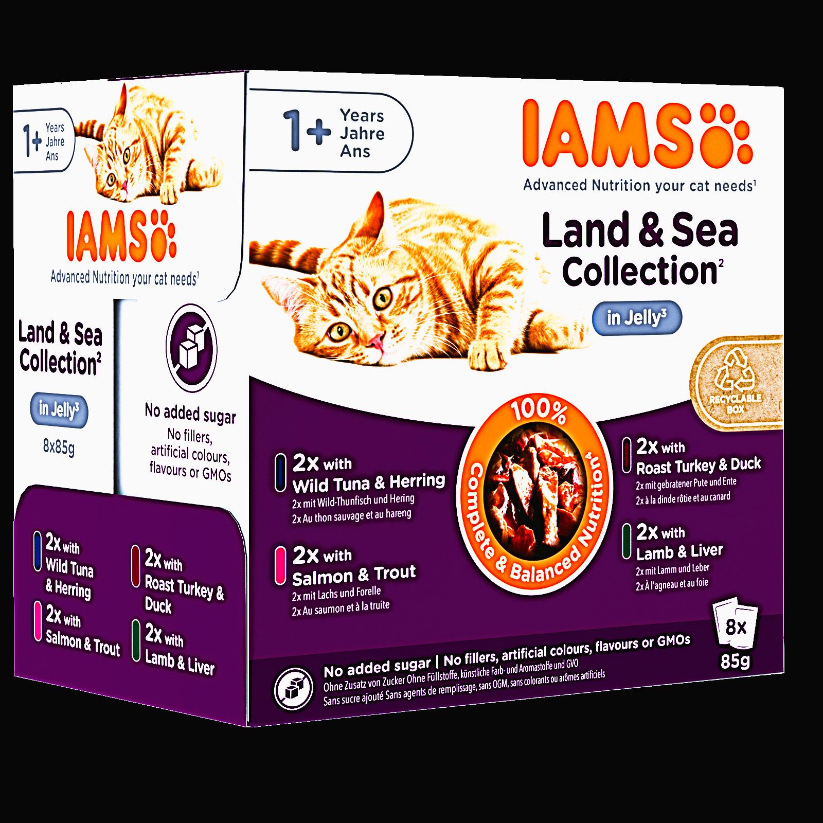 IAMS Delights Cat Pouches Land & Sea Collection In Jelly 12 Pouches