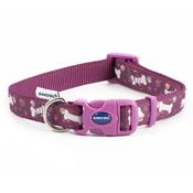 Ancol Purple Bone Nylon Dog Collar - 1-2