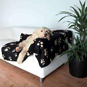 Barney Fleece Dog Blanket Black (with Grey Paws) 150 x 100cm