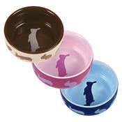 Trixie Ceramic Rabbit Food Bowl with Rabbit Motifs Inside and Outside (60733) (CONTAINS 1 BOWL)