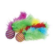 Happy Pet Carnival Ball Cat Toy 2pc with Feathers