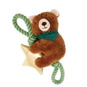 Happy Pet Christmas Wish Upon a Star Bear Plush and Rope Dog Toy image