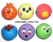 Trixie Latex Face Ball Dog Toy 3"(CONTAINS 1 TOY)