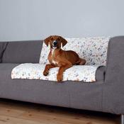 Lingo Fleece Dog Blanket White &amp; Beige with Pawprints - Trixie 100 × 75 cm