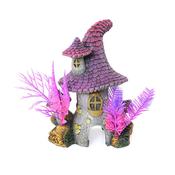 Blue Ribbon Ornaments Purple Roof Pixie House Aquarium Ornament