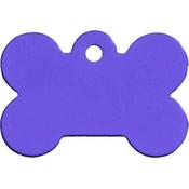 Bone Engraved I.D Tag for Pets PURPLE - Large