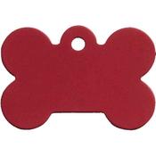 Bone Engraved I.D Tag for Pets RED - Large
