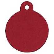 Circle Engraved I.D Tag for Pets RED - Large