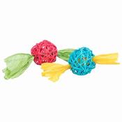 Trixie Small Animal Rattan Ball With Paper Band Toy ø4×13cm