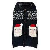 Happy Pet Christmas Black Santa Cardigan M/L
