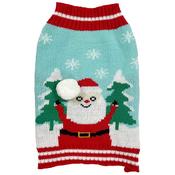 Happy Pet Christmas Blue Sky Santa Bobble Sweater M/L