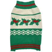 Happy Pet Christmas Green Ivy Sweater M/L
