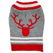 Happy Pet Christmas Sweater M/L Grey with Red Deer image