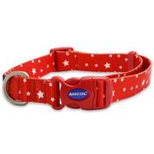 Ancol Soho Red Star Nylon Adjustable Dog Collar - 1-2