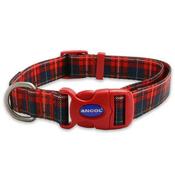 Ancol Soho Red Tartan Nylon Adjustable Dog Collar - 1-2