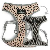 Ancol Soho Reversible Dog Harness Green Pink Dalmation/Black Zigzag - Large