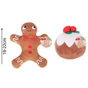 Smart Choice Christmas Squeaky Plush Pudding/Ginger Man Dog Toy