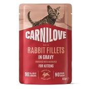 Carnilove Rabbit Fillets In Gravy Enriched With Marigold Wet Kitten Pouch 85g image
