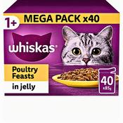 WHISKAS® 2-12 Months Kitten Cat Pouches Poultry Feasts In Jelly 85g X 40 Multipack image