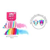 Smart Choice Rainbow Mouse Cat Toy With Catnip 2 Pack image