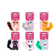 World Of Pets Fluffy Cat Shaped Cat Toy With Catnip