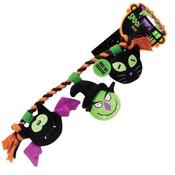 Smart Choice Halloween Squeaky Spooky Squad Plush &amp; Rope Dog Toy