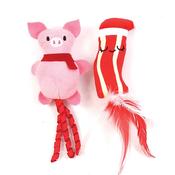 Happy Pet Christmas Pig &amp; Blanket Cat Toy 2pk