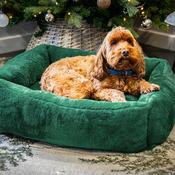 Rosewood Christmas Green Faux Fur 61x46x20cm Dog Bed