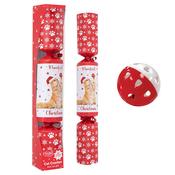 Smart Choice Christmas Cat Paper Cracker Red 14" image
