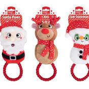 Smart Choice Christmas Squeaky Plush &amp; Rope Dog Toy (Santa/Reindeer/Snowman) 30cm