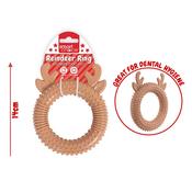 Smart Choice Christmas Rubber Reindeer Ring Dog Toy 14cm image
