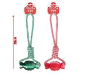 Smart Choice Christmas Sparkle &amp; Squeak Sweet With Rope/Rubber Dog Toy 38cm