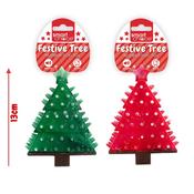 Smart Choice Christmas Sparkle &amp; Squeak Tree Rubber Dog Toy 13cm image