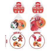 Smart Choice Christmas Squeaky Vinyl Dog Toy 10cm 3pk