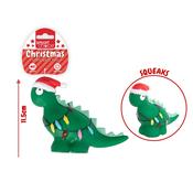 Smart Choice Christmas Squeaky Vinyl Festive Dinosaur Dog Toy 11.5cm