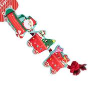 Smart Choice Christmas Squeak/Crinkle/Squeak Santa Train Plush &amp; Rope Dog Toy 35cm
